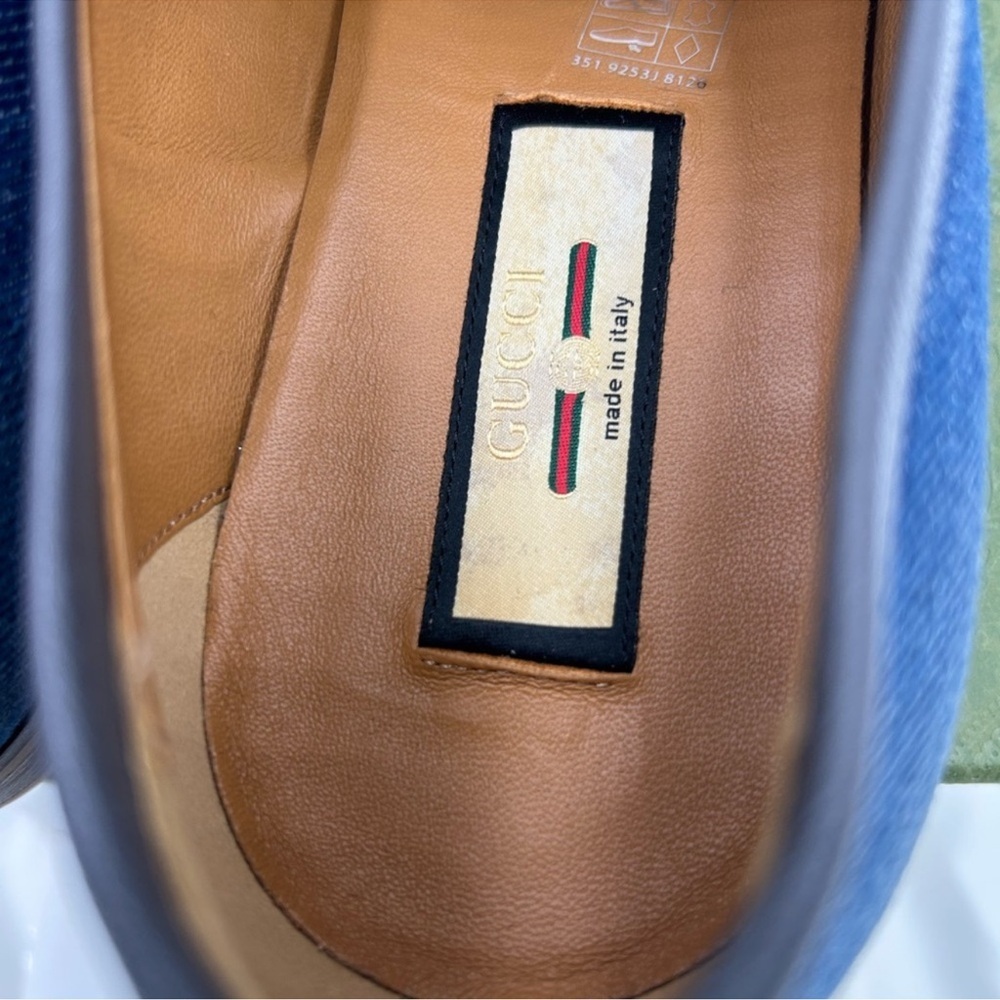 Men’s Gucci horse bit denim loafers size 9.5 fits 10.5 US made in Italy - Picture 7 of 9